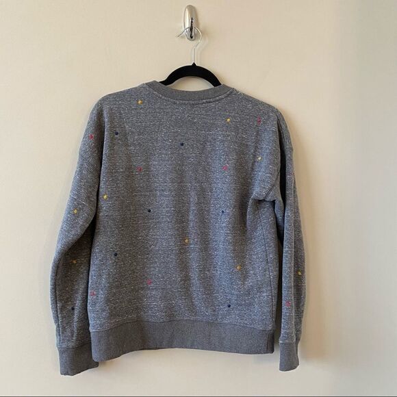 Anthropologie "Current Air" Polka Dot Heather Grey Sweatshirt (XS) - Picture 3 of 9